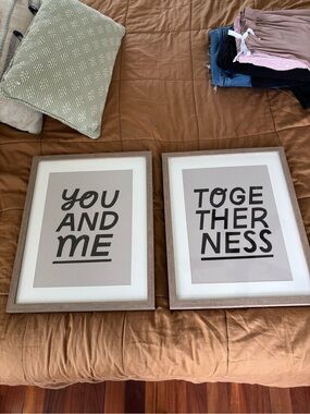 threshold you & me togetherness framed prints set of 2